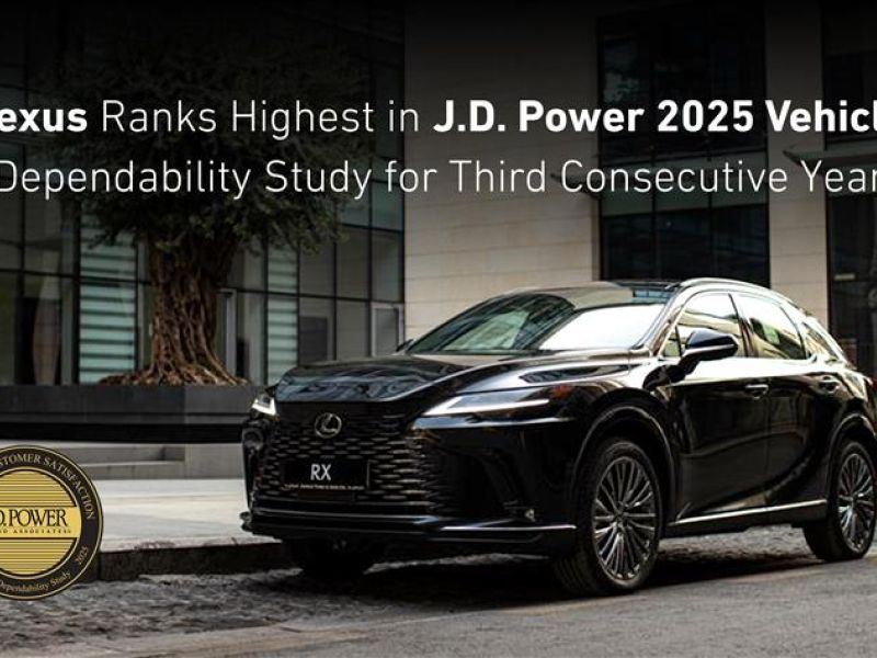  Lexus Ranks Highest in J.D. Power 2025 Vehicle Dependability Study for Third Consecutive Year