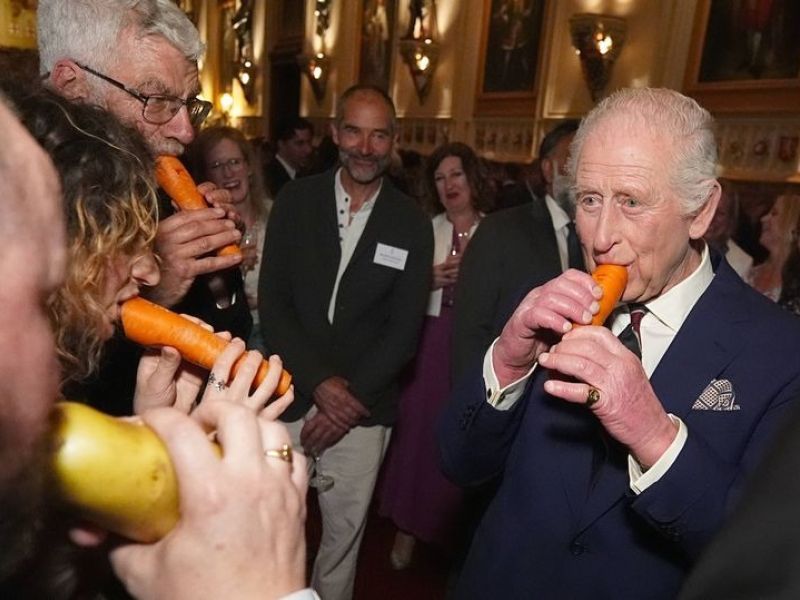 King Charles Plays Carrot Tune with Veggie Orchestra