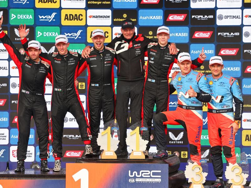 TOYOTA GAZOO Racing Secures Toyota’s Fifth Consecutive WRC Manufacturers’ Title with One-Two Finish at Central European Rally