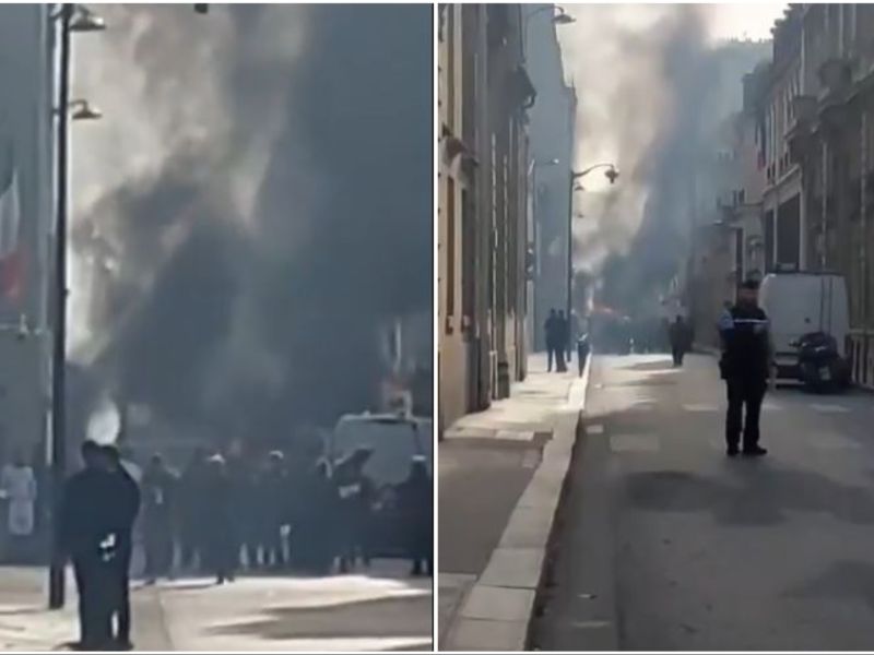 Van caught fire and explodes in Paris, France
