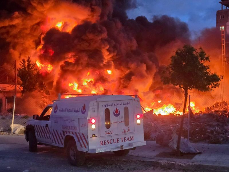 نيران مشتعلة في جنوب لبنان