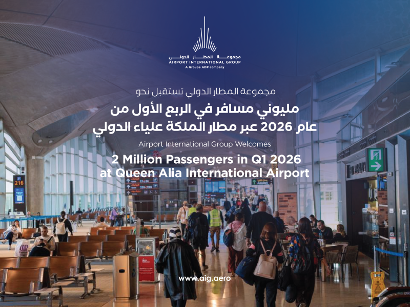 Airport International Group Welcomes 2 Million Passengers in Q1 2026 at Queen Alia International Airport