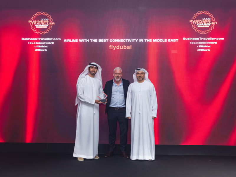 flydubai wins “Airline with the Best Connectivity in the Middle East” for the third time at the Business Traveller Middle East Awards 2026