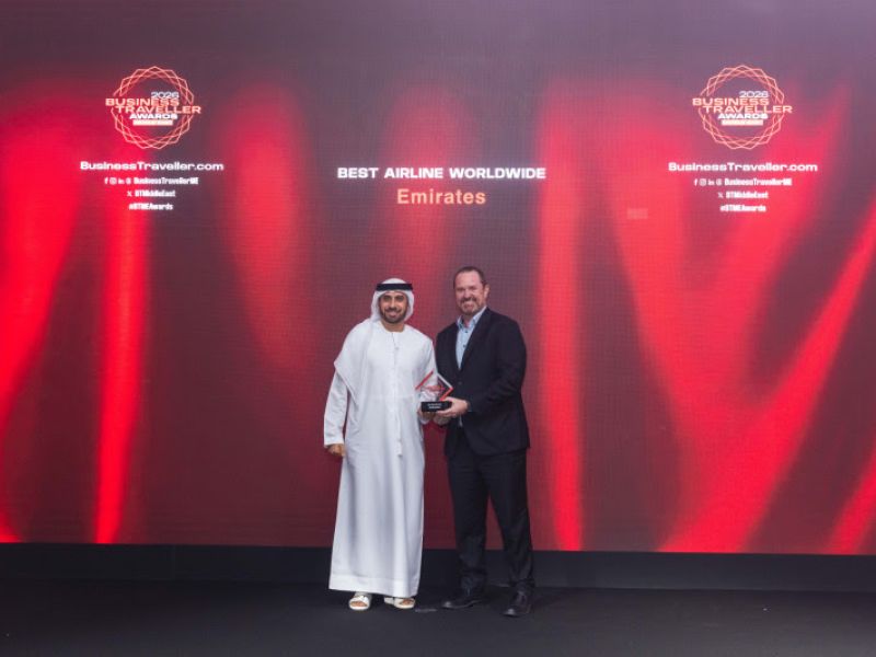 طيران الإمارات تحصد جائزة أفضل ناقلة جوية في العالم ضمن جوائز "بيزنس ترافلر الشرق الأوسط" 2026