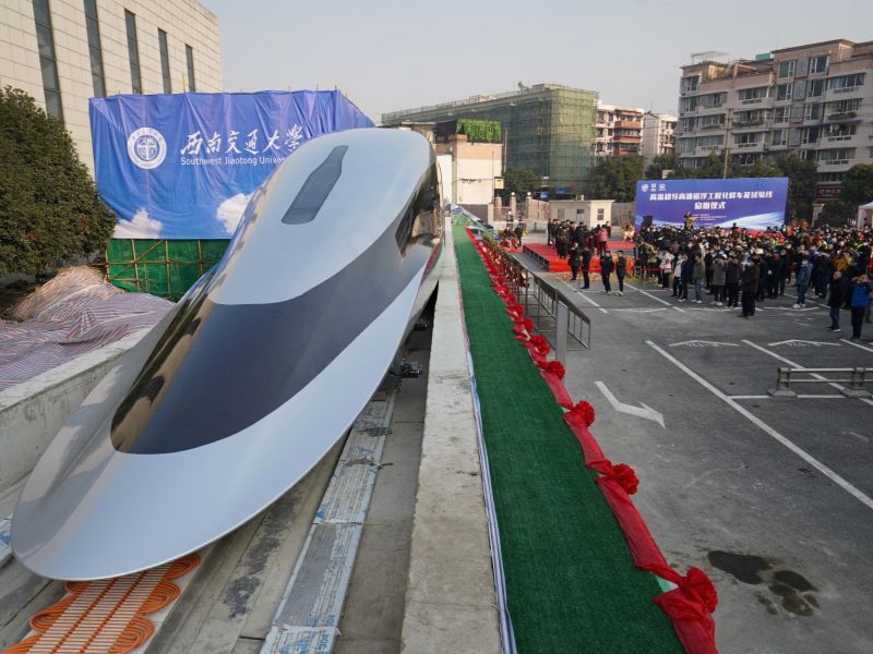 Experimental maglev train