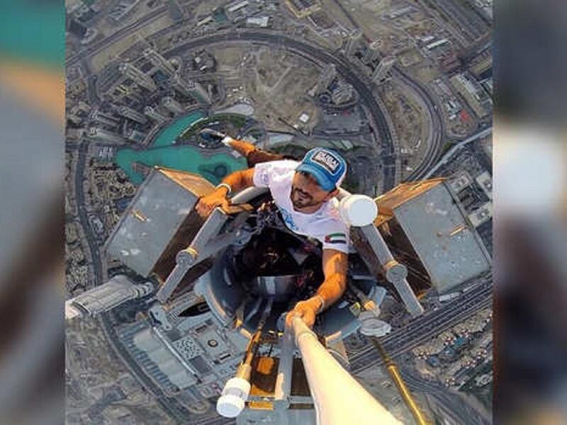 سيلفي فزاع
صعود نائب حاكم دبي حمدان بن محمد آل مكتوم "فزاع"  إلى قمة برج خليفة الأعلى في العالم والتقاط سلفي يظهر مدينة دبي كالأحلام.