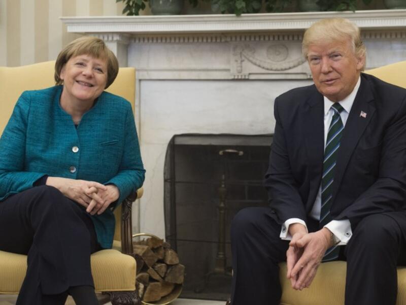 (FILES) In this file photo taken on March 17, 2017, US President Donald Trump and German Chancellor Angela Merkel meet in the Oval Office of the White House in Washington, DC. German Chancellor Angela Merkel visits US President Donald Trump on April 27, 2018 for a last-ditch European effort to prevent a transatlantic trade war and save the Iran nuclear deal.
(SAUL LOEB / AFP)