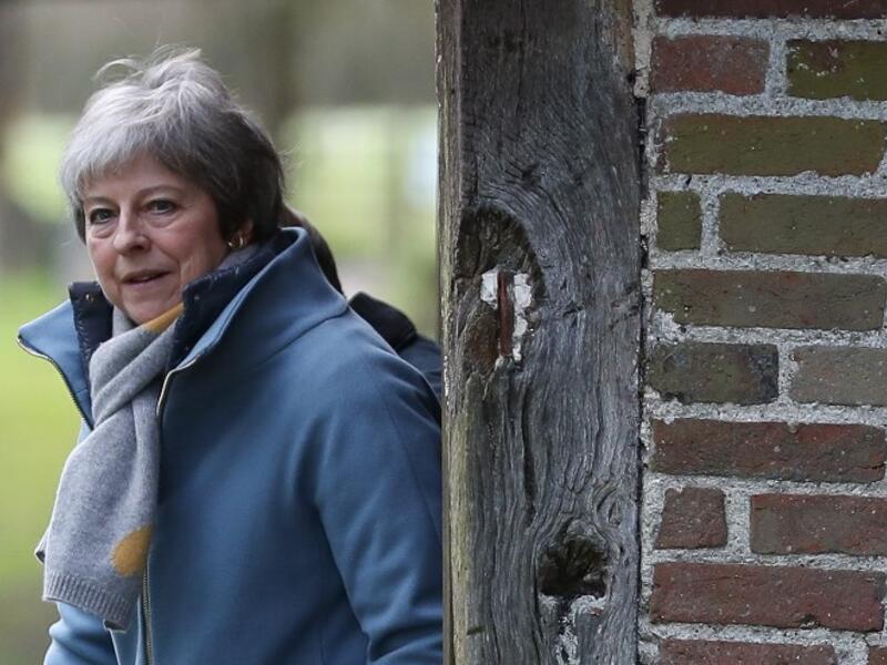 Britain's Prime Minister Theresa May leaves after attending a church service, near her Maidenhead constituency, west of London on March 10, 2019. (AFP/ File Photo)