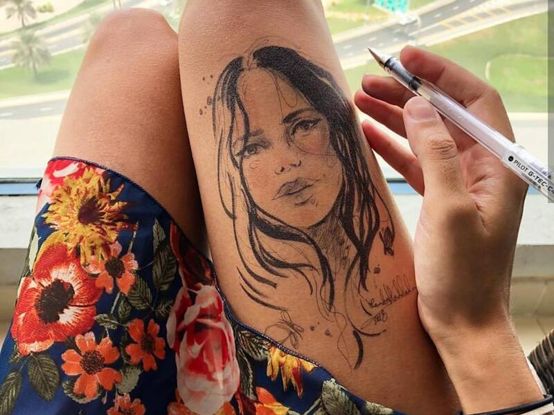 Randa Haddadin usually uses her body instead of using papers. (Facebook)