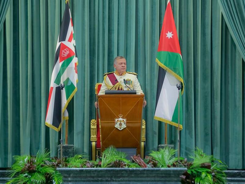 His Majesty King Abdullah II delivers the Speech from the Throne. (Faceook/ @RHCJO)