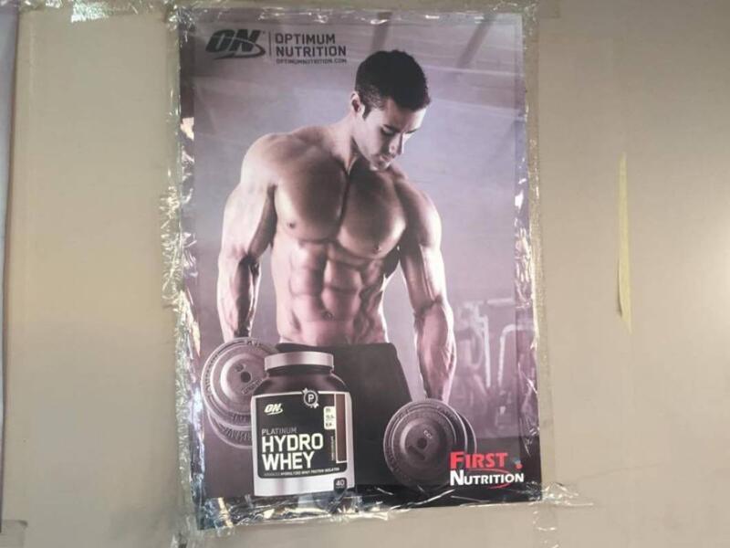 Protein supplements gym poster