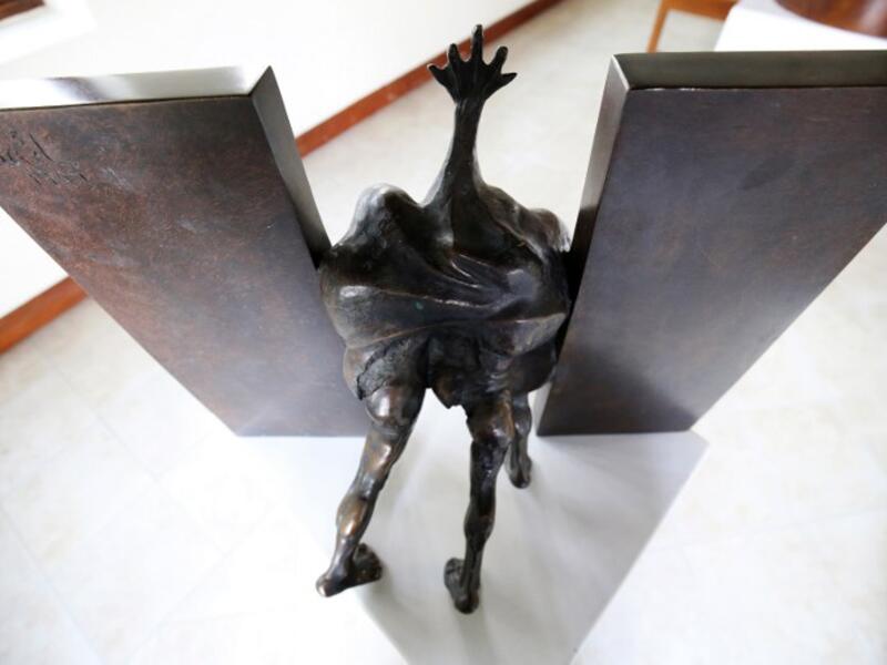 A picture taken at the Museum of Modern Art in Kuwait City on October 4, 2018, shows a sculpture by Kuwaiti artist Sami Mohammed. 
Yasser Al-Zayyat / AFP