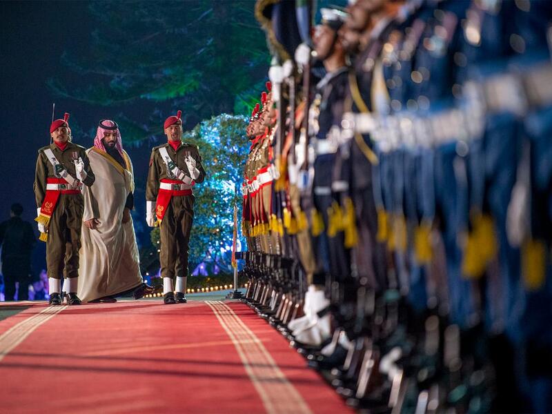 Upon arrival at the Prime Minister House in Islamabad, a contingent comprising personnel of all three services presented the Crown Prince of the Kingdom of Saudi Arabia, Mohammed Bin Salman a Guard of Honor (Twitter)