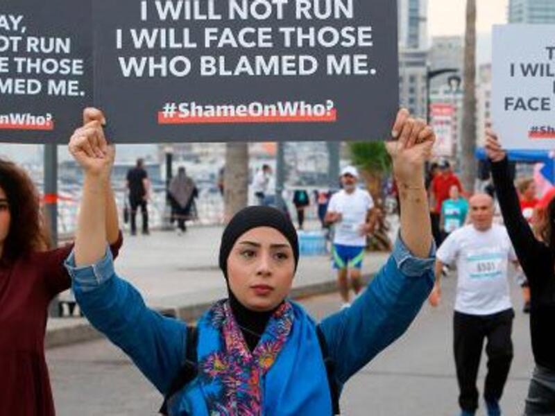 Campaigners use Beirut Marathon to urge action on rape (Twitter)