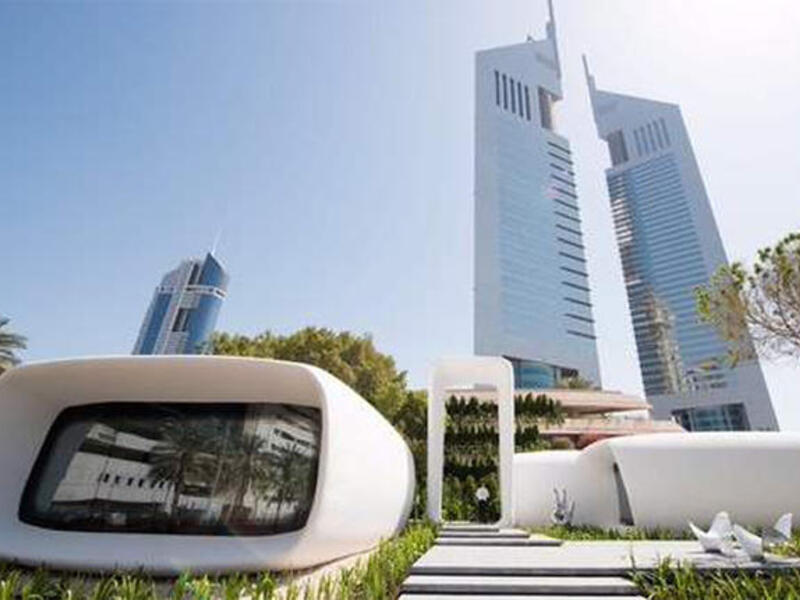 A 3D-printer measuring 20 feet high, 120 feet long and 40 feet wide was used to print the building. (File photo) 