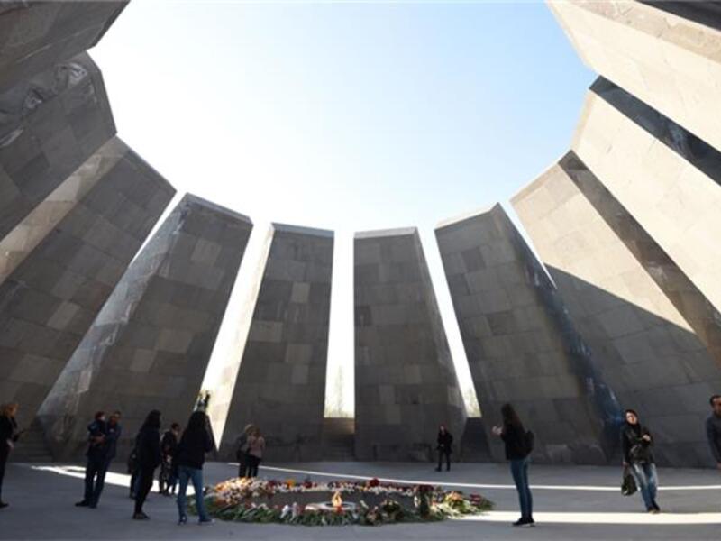 People visiting the Armenian 'Genocide' Memorial in Yerevan, Armenia. (AFP/File)