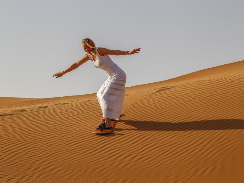 Sandboarding 
Sandboarding is particular to the regions around Dubai because of the height of sand dunes (Twitter)