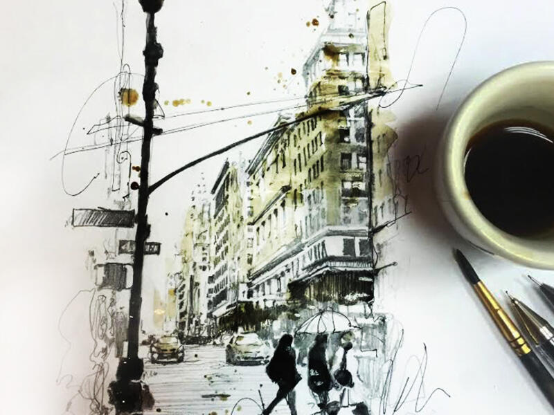Randa Haddadin also uses coffee to make some paintings. (randahaddadin)