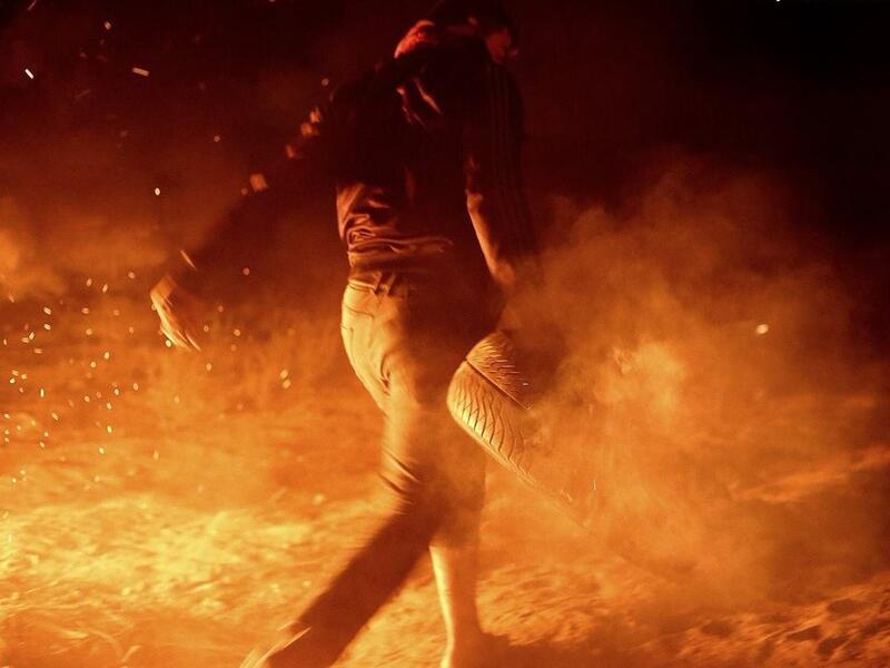 A Palestinian protester from a group calling themselves the "night confusion units"  (Twitter/Fadi Thabet)