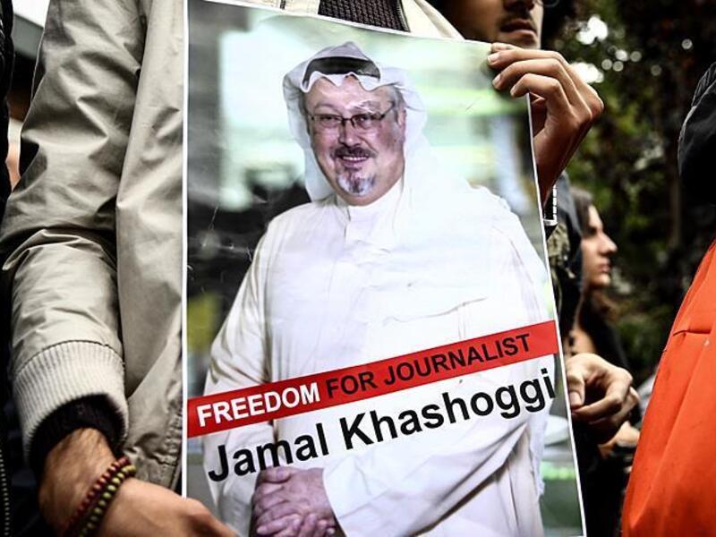 Protest for Khashoggi at Saudi embassy in US. (Twitter)