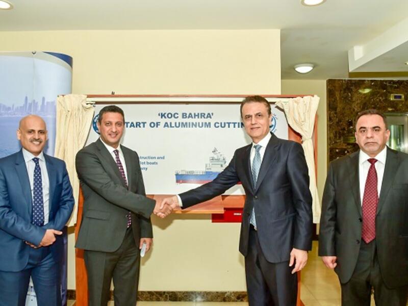Kuwait Oil Company and Grandweld Shipyard celebrating the commencement of the production phase for building six Pilot Boats and four Crew Boats for KOC.