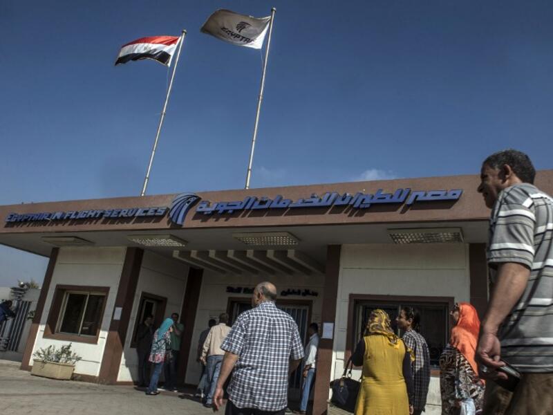 EgyptAir employees arrive to the in-Flight services hall at Cairo airport on May 19, 2016. (AFP/Khaled Desouki)