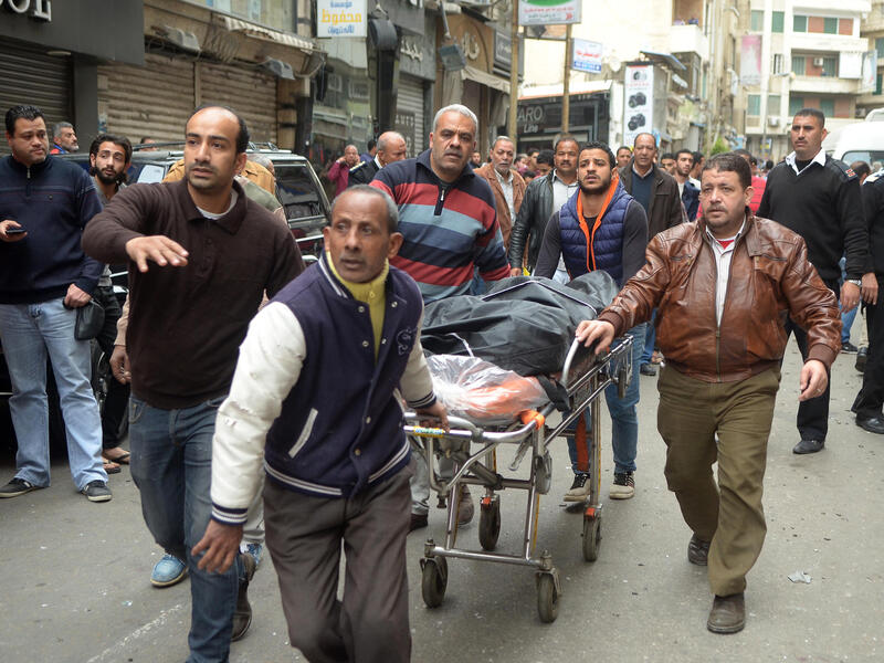 At least 46 people were killed and dozens injured on Sunday morning, when two blasts ripped through the two churches in Tanta and Alexandria. (AFP) 