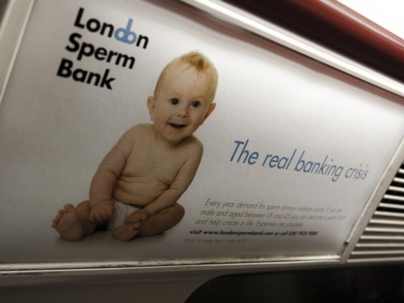 Advertisement for London Sperm Bank on the London Underground (Flickr)