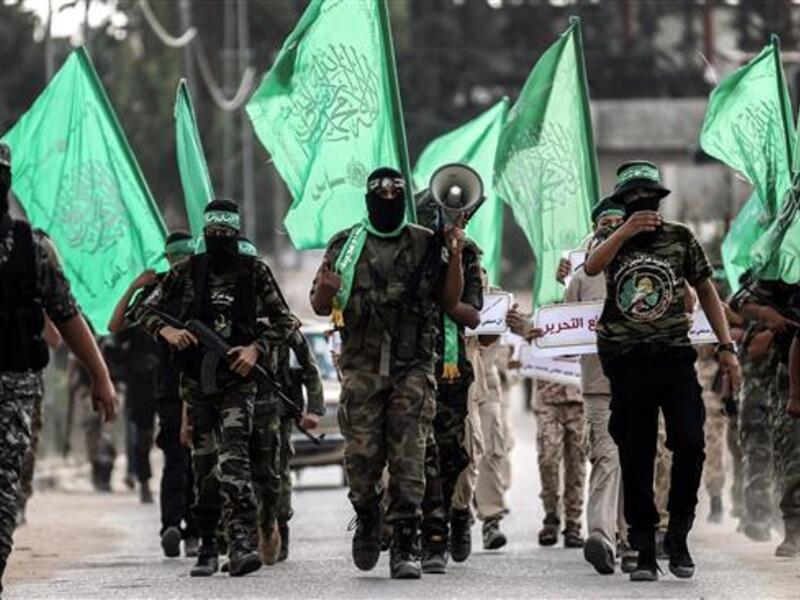 Cadets of the Ezzedeen al-Qassam march in the Gaza city of Khan Yunis. (AFP/ File Photo)