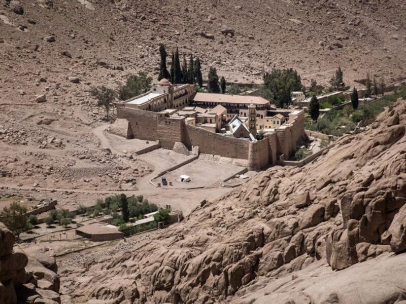 A picture taken on April 16, 2017 shows a general view of the Monastery of St. Catherine in Egypt's south Sinai, where a policeman was killed and three others wounded on April 18, 2017. (AFP/Pedro Costa Gomes)