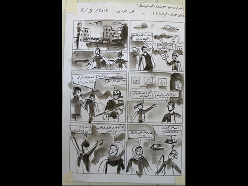 Many used the class to share stories of how they came to Zaatari, searing emotions spilled through the simple drawings. 