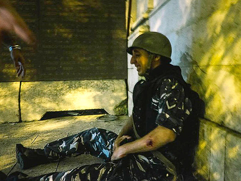 Crying soldier beirut protests