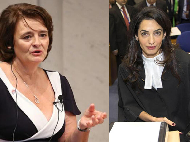 Cherie Blair's firm Omnia Strategy represented the Maldivian government for a hefty sum, while Amal was defending Mr Nasheed pro-bono. (Zimbio/Twitter)