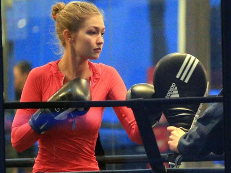 Gigi started boxing when she moved to New York for her modelling career. (GotCeleb.com)