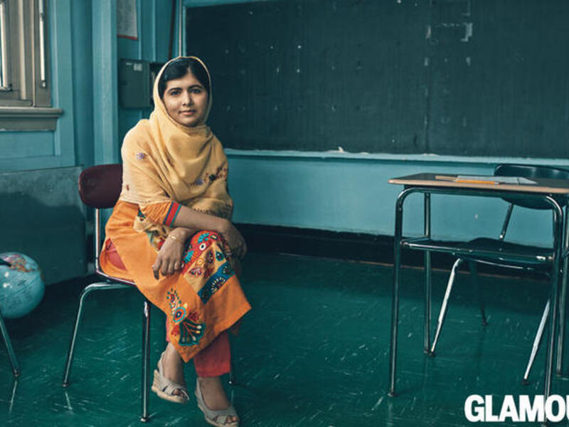 Glamourous Malala Yousafzai in New York. (Image courtesy of Glamour)