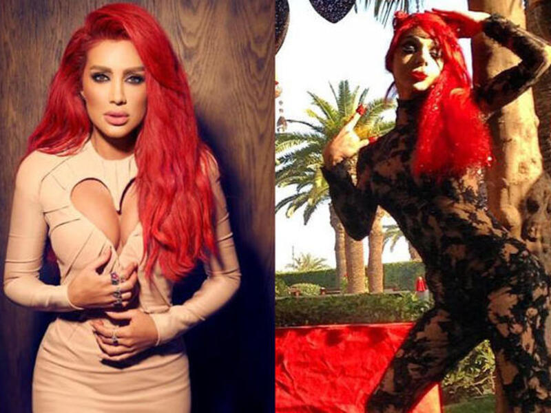 Bassem Feghali impersonating Maya Diab in one of his spoofs. (Image: Albawaba edit)