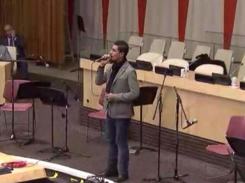 Mohammad Assaf at the UN (Image: Facebook)