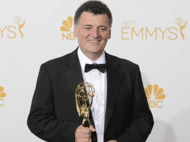 Steven Moffat winning awards, as always. (Phil McCarten/UPI)