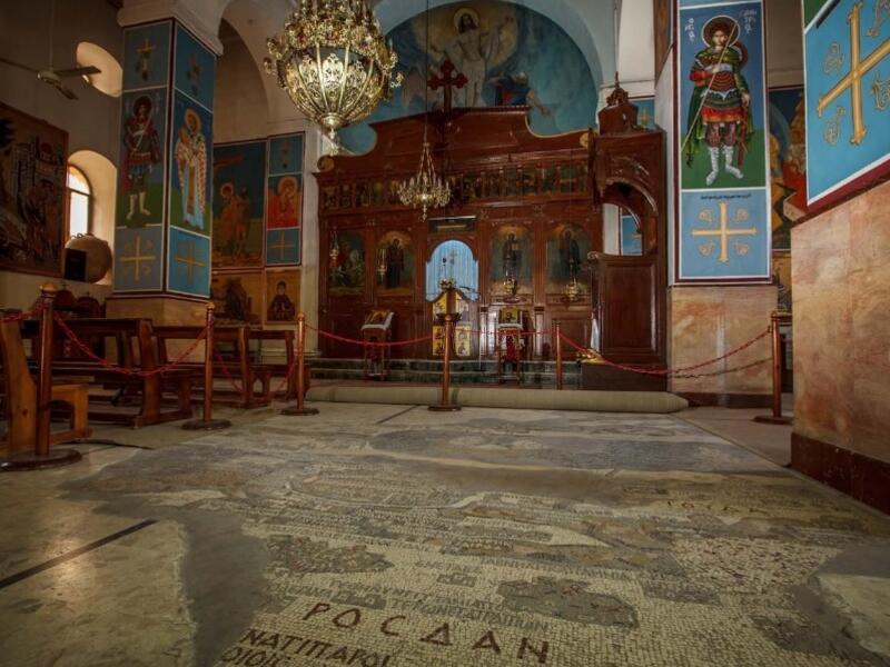 Byzantine Church of Saint George at Madaba, Jordan
This rather modest 19th-century Greek Orthodox church houses a treasure of early Christianity. In 1884 Christian builders came across the remnants of a Byzantine church on their construction site (Screenshot) 