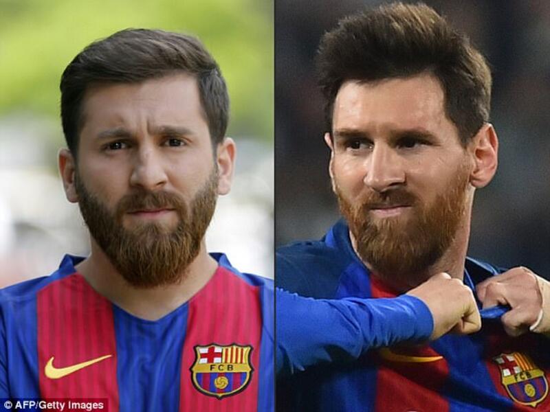 Which is which? Reza Parastesh (left) has even landed modeling contracts due to his uncanny appearance to the star athlete. (AFP)