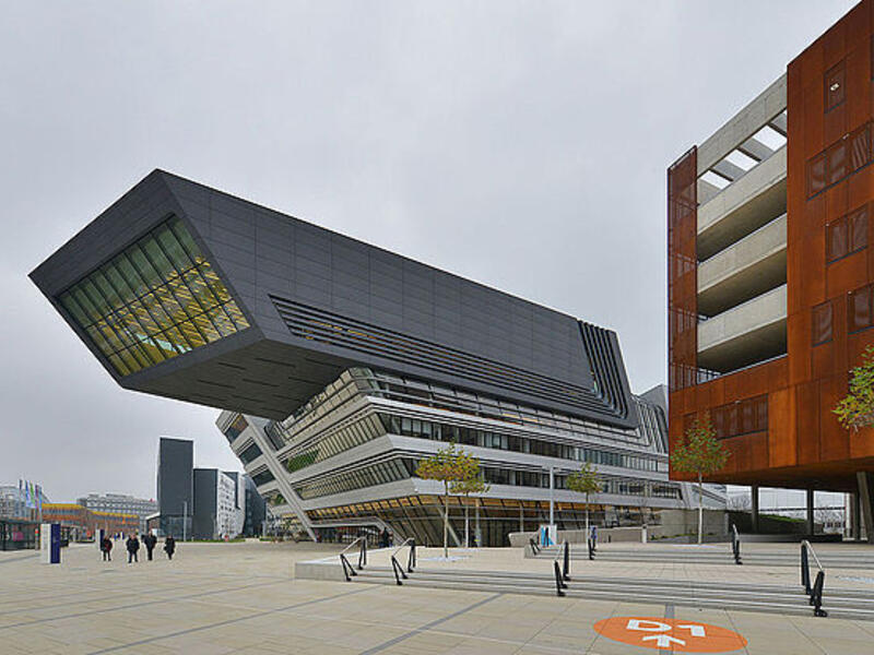 The Library of Vienna University of Economics and Business, one of Hadid's many international designs (Wikimedia Commons)
