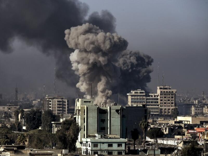 An airstrike in west Mosul. (AFP)