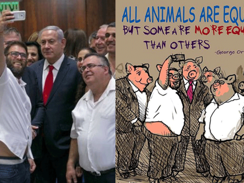 Avi Katz was fired by the Jerusalem Post after portraying Israeli Prime Minister Benjamin Netanyahu and Likud lawmakers as pigs.