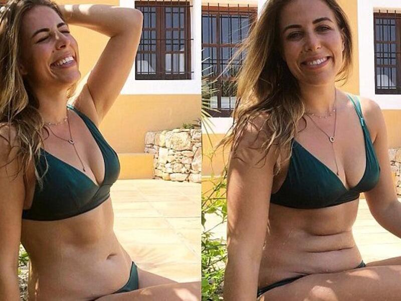 Sydney nutritionist Lyndi Cohen has revealed how easy it is to create a deceptive before-and-after photograph by taking two different snaps just seconds apart (Instagram)