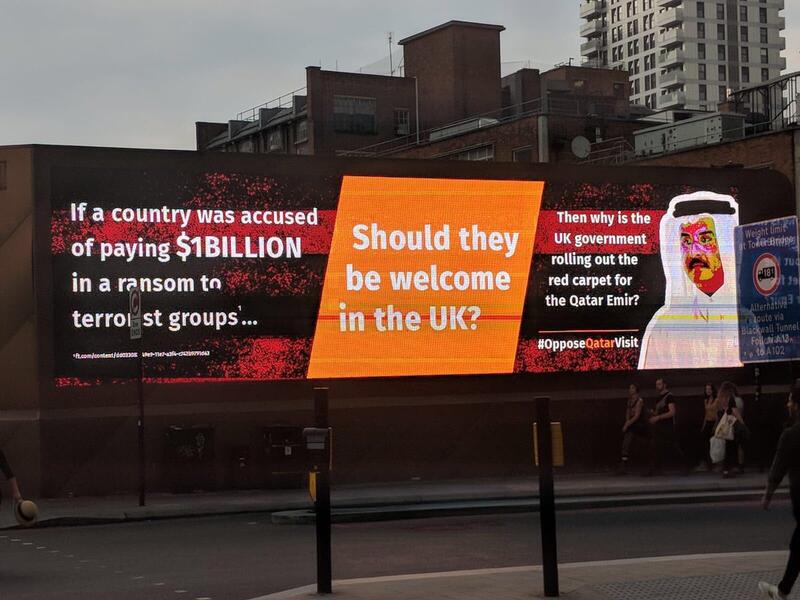 An image that was shared on Twitter by a Qatar opposition activist on Twitter from London. (Twitter)