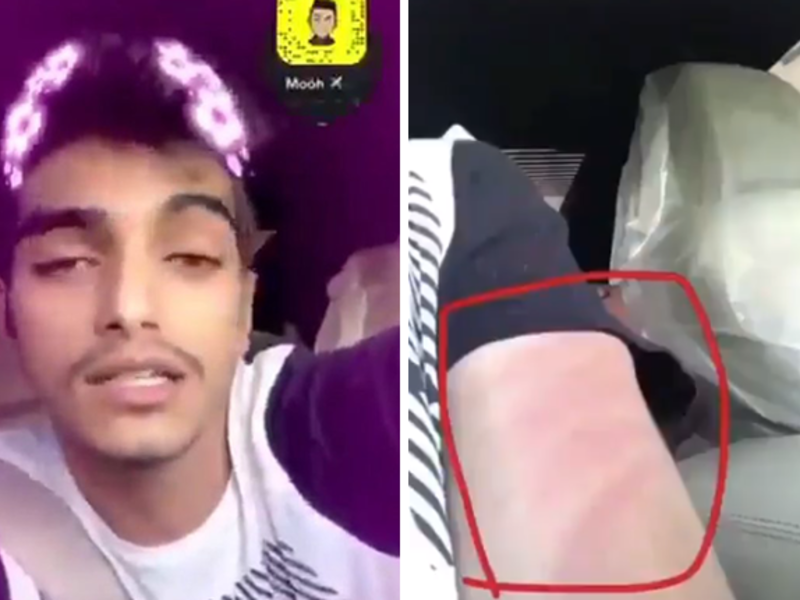 Screenshots taken from the Snapchat stories posted by this Saudi young man who claimed he prevented a girl from meeting with a stranger guy in the ultra-conservative Kingdom of Saudi Arabia.