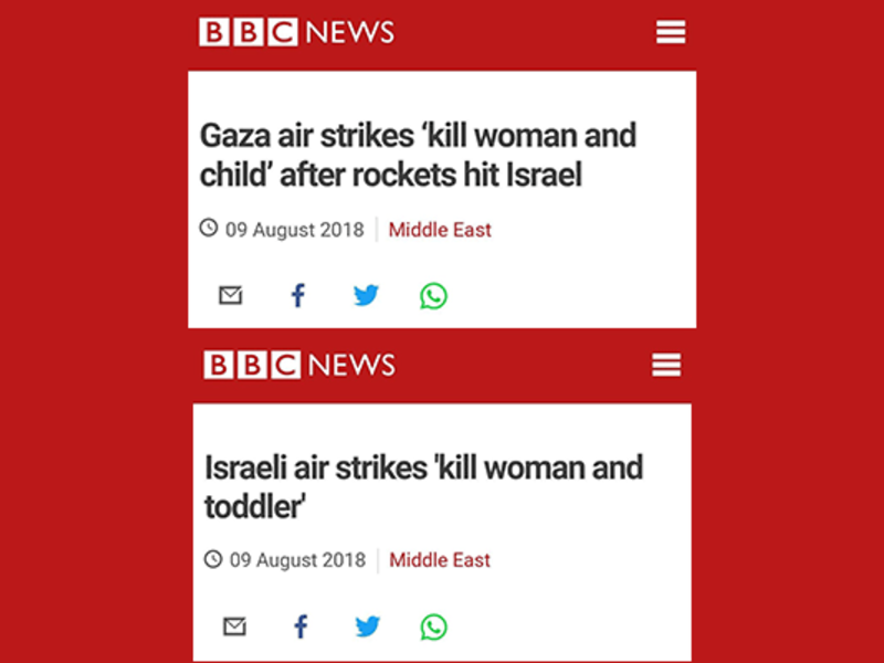 The tweets posted by the BBC for the controversial headline, before editing and after. The two tweets are now deleted by BBC.