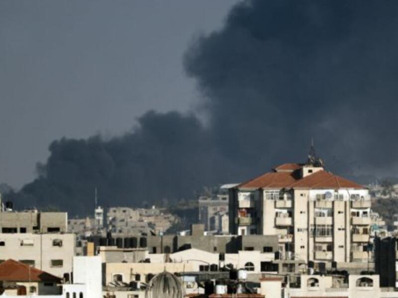 Smoke billows from the Gaza City skyline after an Israeli air strike on May 29, 2018. (AFP)