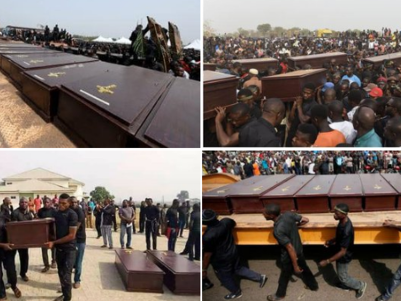 Photos from funeral of the 280 Christians that have been murdered for their faith in the past few weeks in Nigeria. (Twitter)