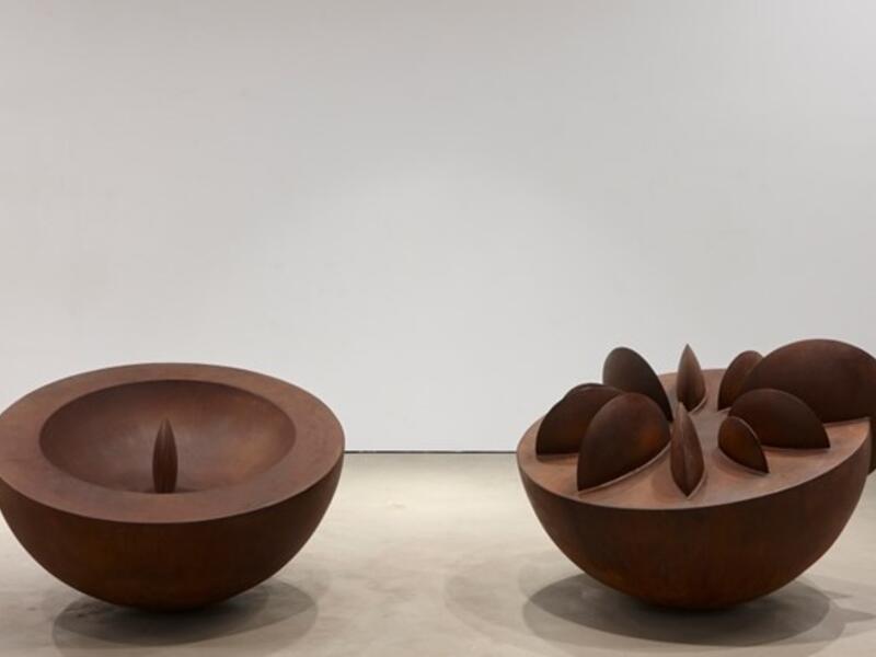 "Atomic Love," rusted corten steel. (Photo courtesy of Saleh Barakat Gallery)
